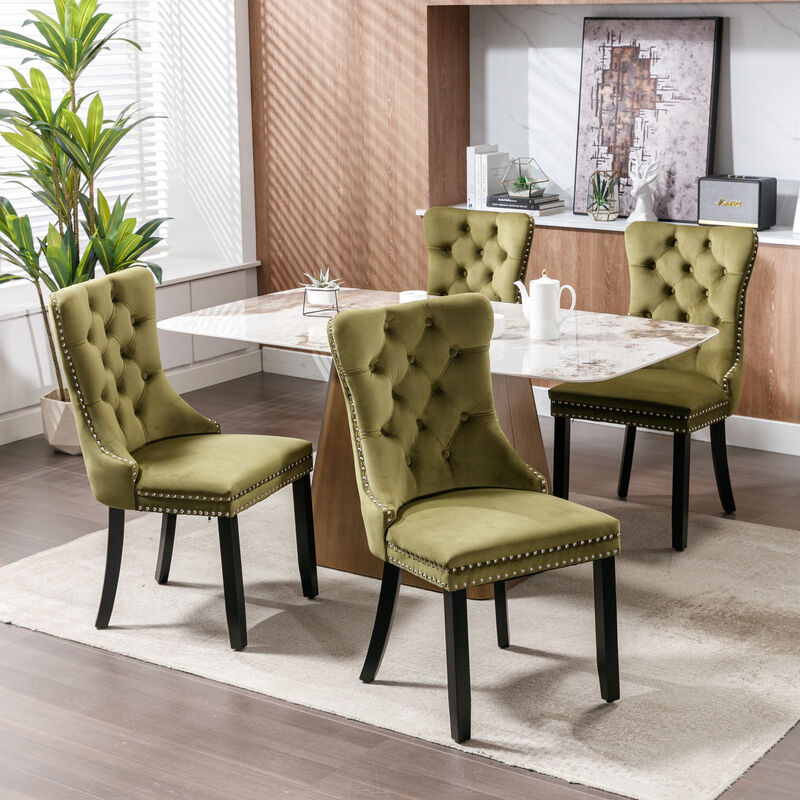 TATEUS High-end Tufted Solid Wood Contemporary Dining Chair