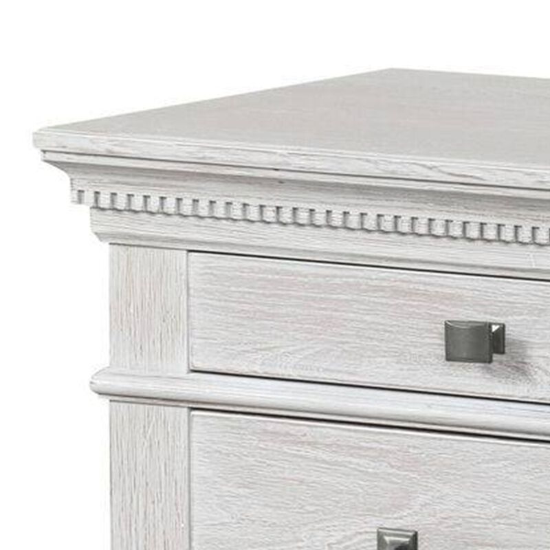 Queen Bedroom Set, Gray, Cream Wood, 2 Piece Set with Nightstand image number 6