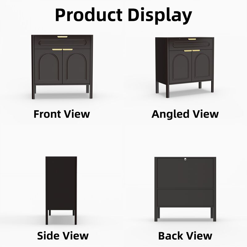 Hirtlu Arched Accent Storage Cabinet image number 6