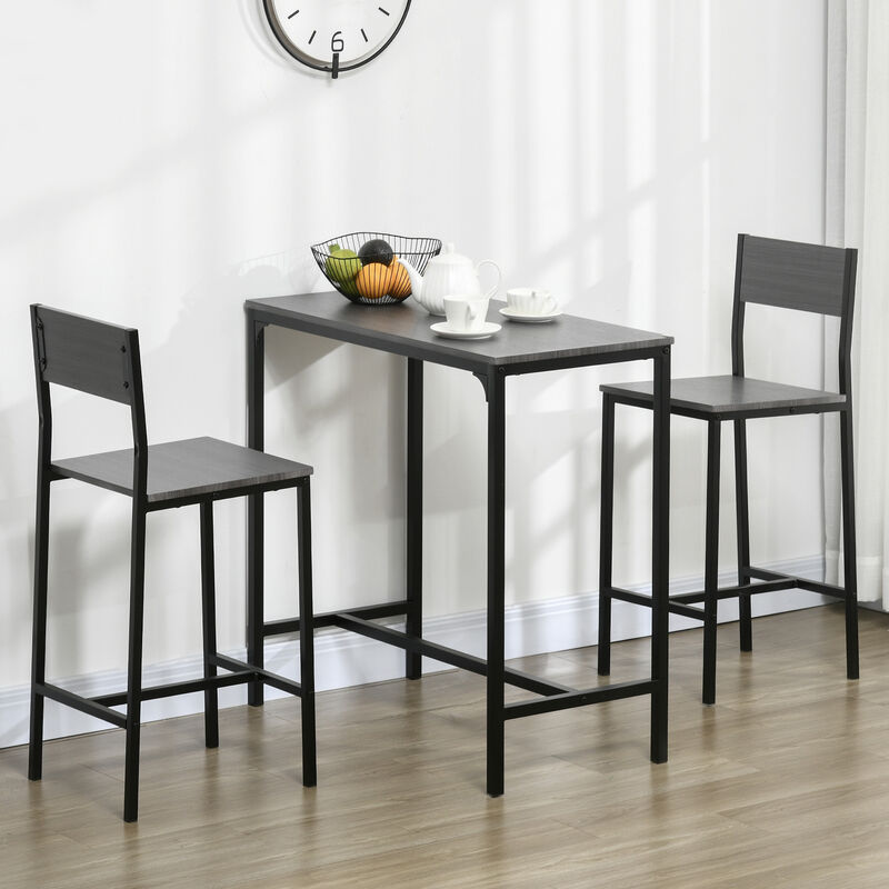 Hivvago Small Space Bar Table and Chair Set for 2 image number 1