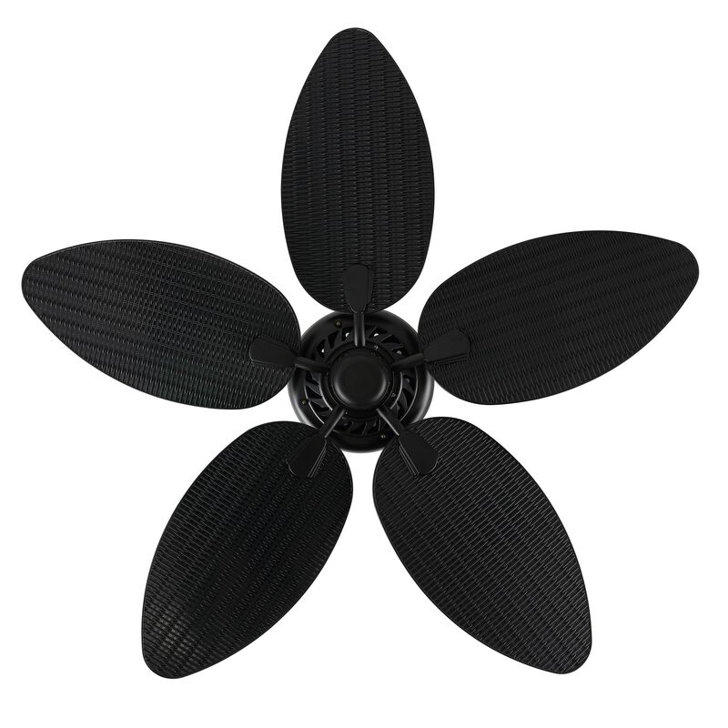 Raffles Bohemian Industrial Iron/Plastic Palm Blade Ceiling Fan