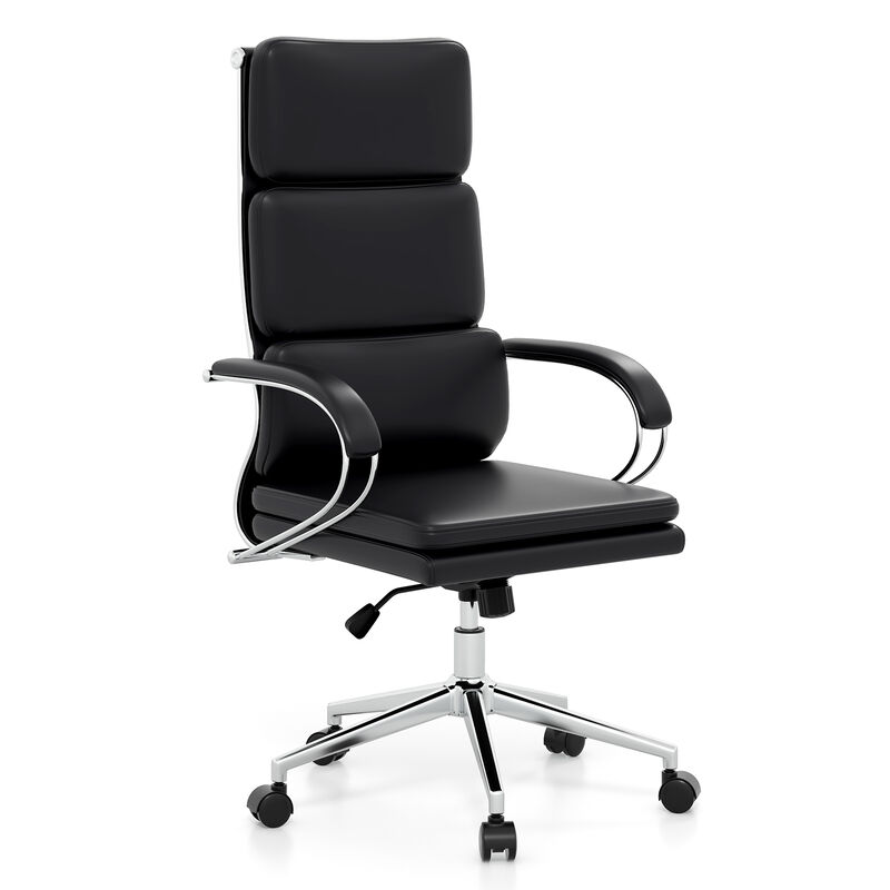 Ergonomic Leather Desk Chair with Adjustable Height and Rocking Function image number 0
