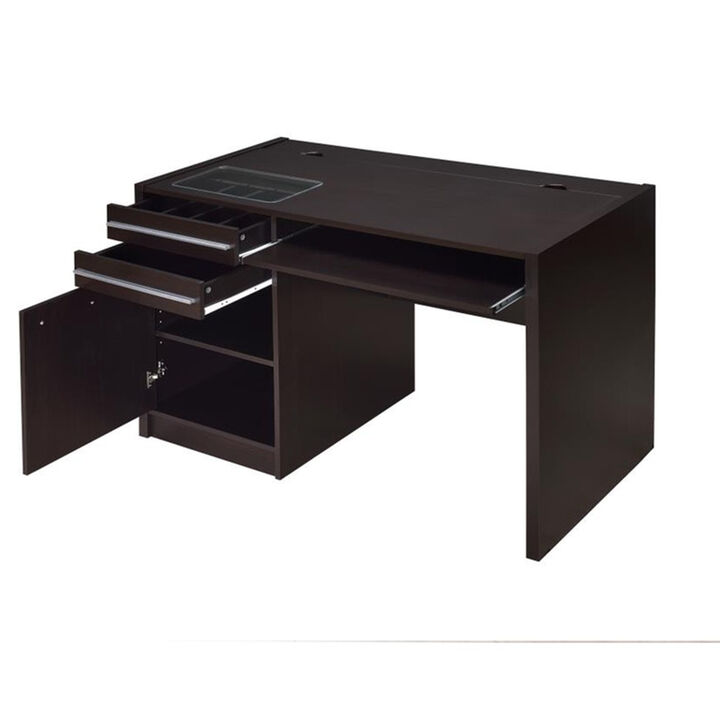 Contemporary Wooden Connect IT Computer Desk, Brown - Benzara