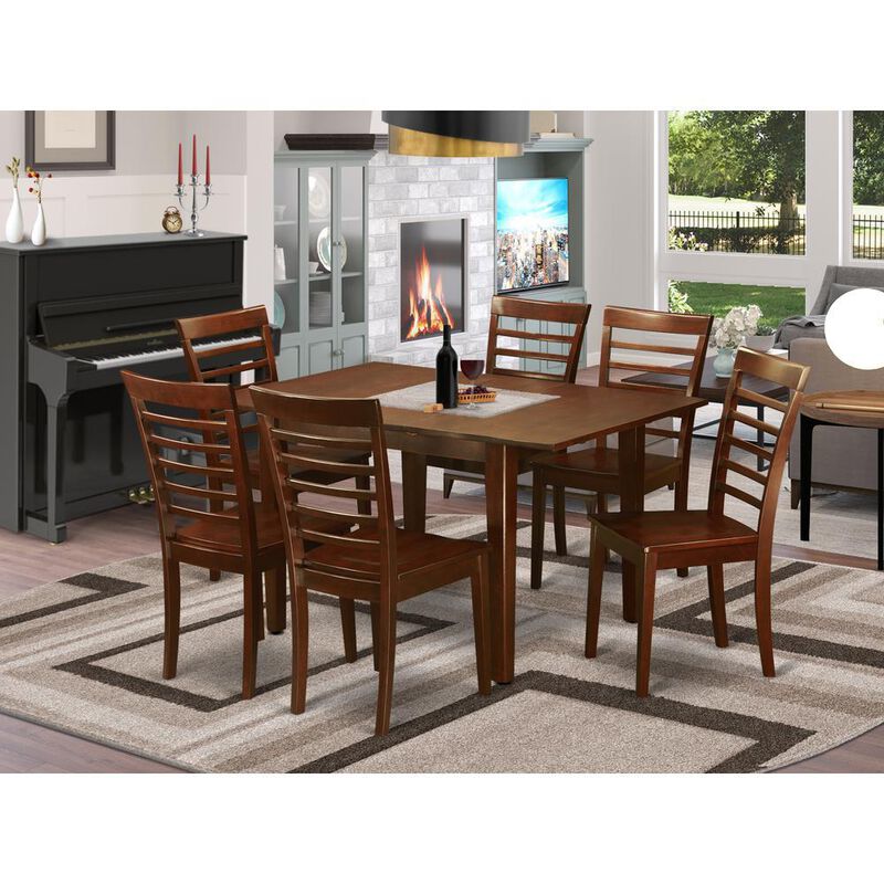 7 Pc dinette set for small spaces-Kitchen Table and 6 Chairs for Dining room