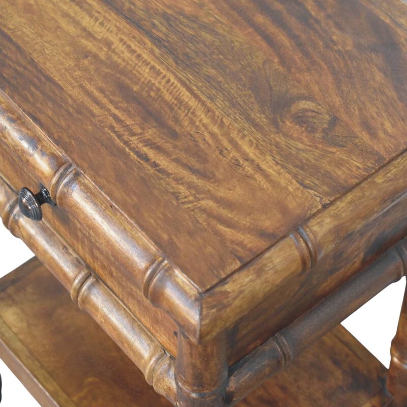 Artisan Furniture Solid Wood Bamboo Heritage Bedside Table, Brown image number 5