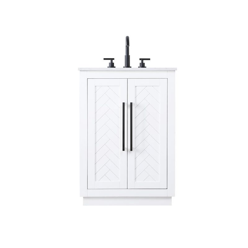 Elegant Kitchen and Bath 24 inch Single Bathroom Vanity in White