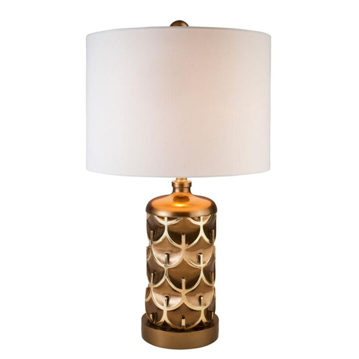 Hivvago Magestic Brown and Gold Geo Table Lamp
