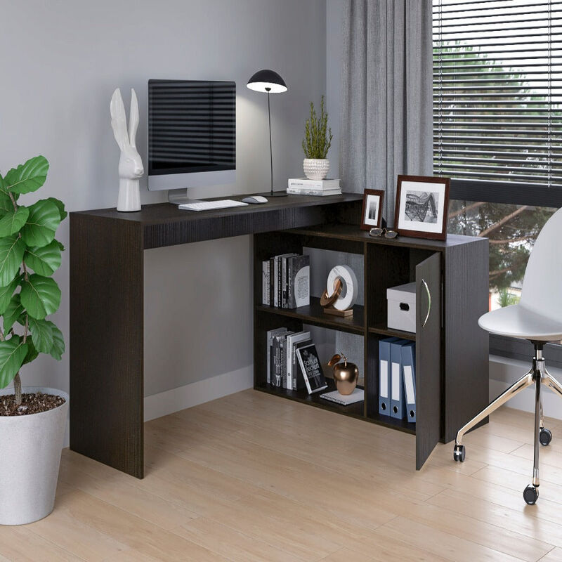 L-Shaped Desk Desti, Office, Black image number 4