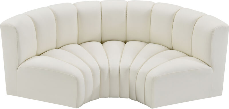 Meridian Furniture Arc Cream Vegan Leather Modular Sofa image number 2
