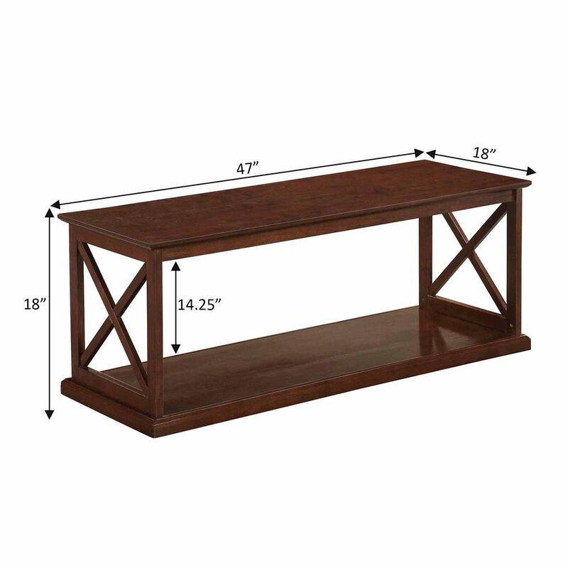 Convenience Concepts Coventry Coffee Table with Shelf Brown