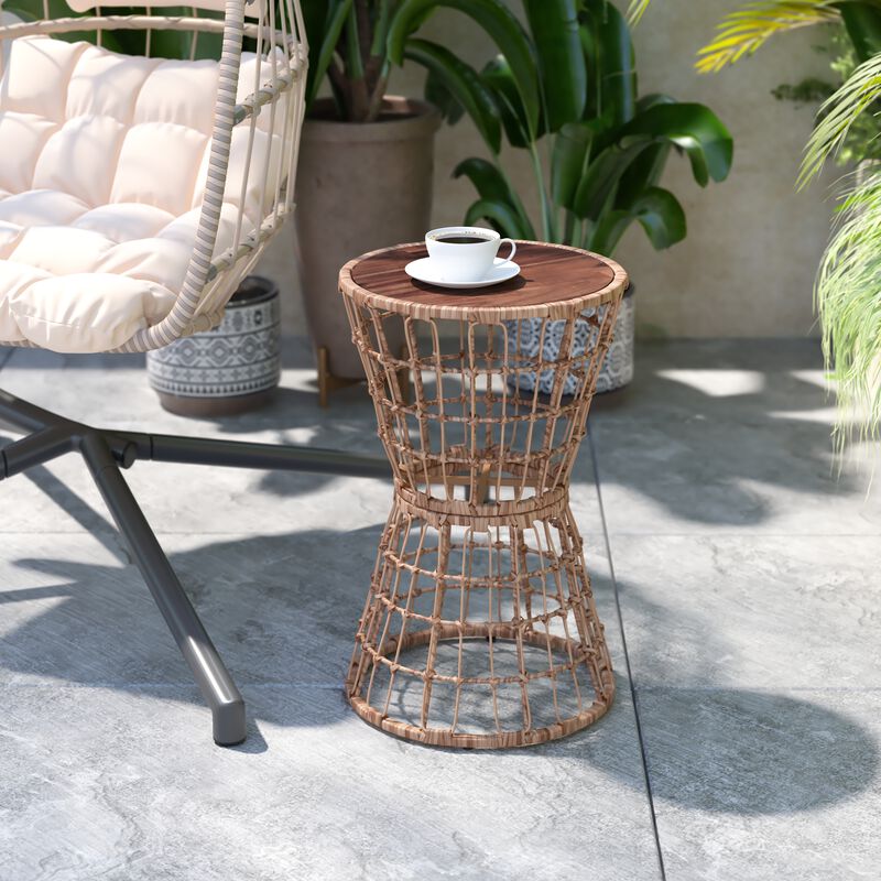Rope Rattan Patio Table