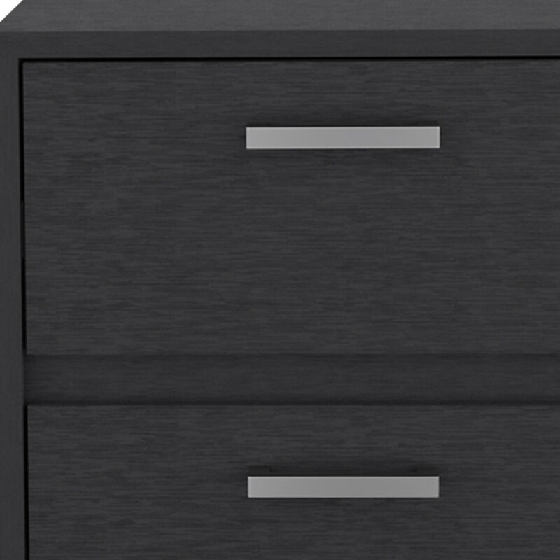 Durable Faux Wood Nightstand with Two Drawers – Modern Bedside Table
