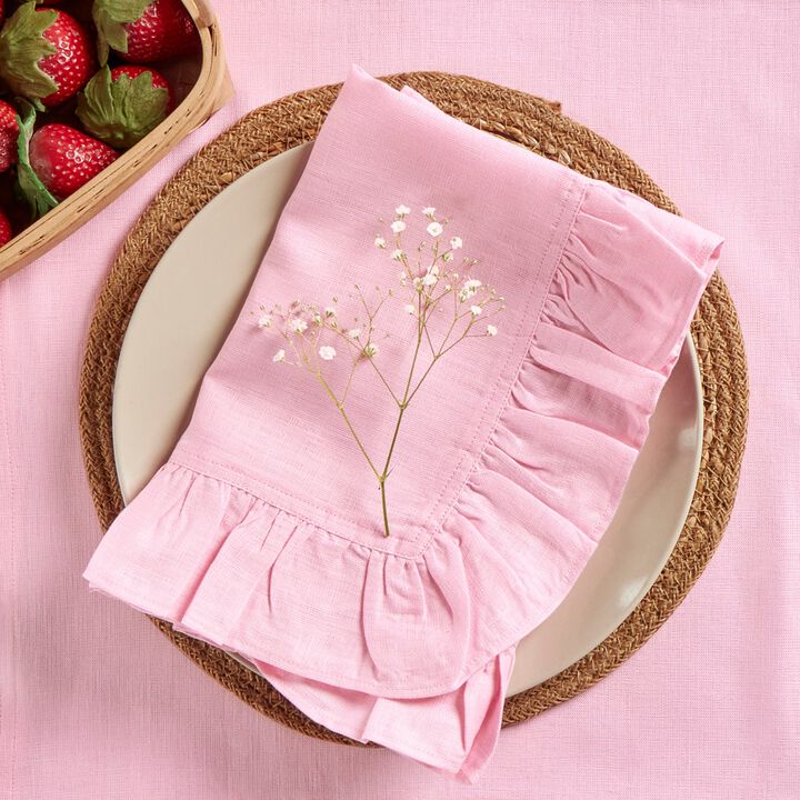 Linen Dinner Napkins - Gabrielle Ruffle