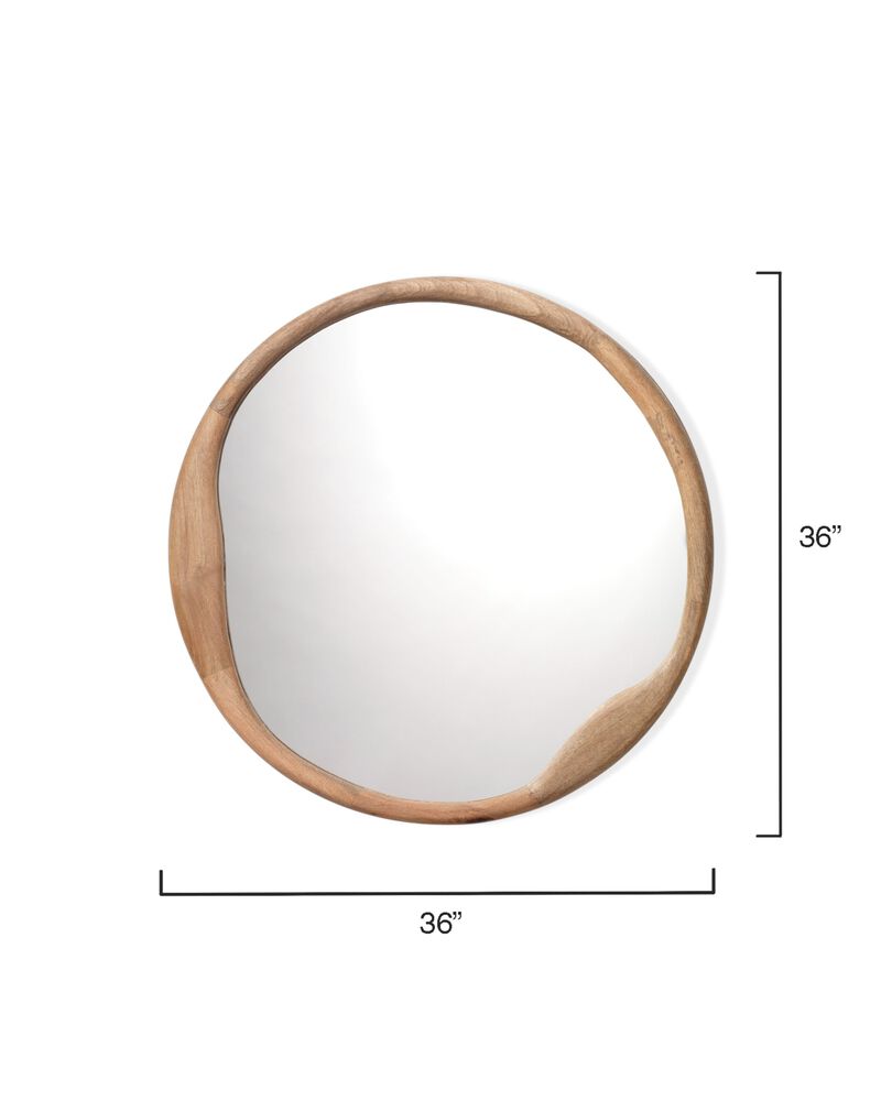 Organic Mango Wood Round Mirror