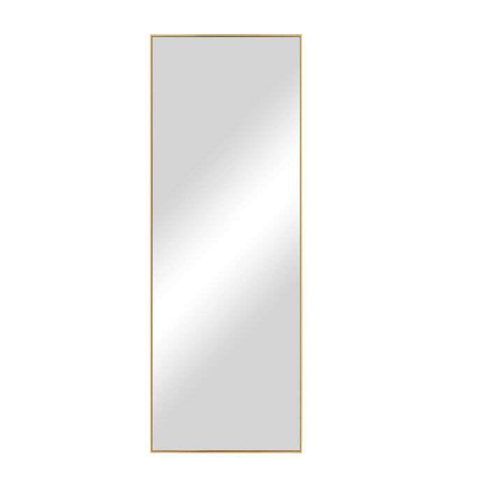 HomeRoots 71" Gold Metal Leaning Framed Full Length Mirror
