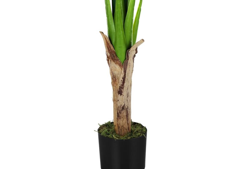Monarch Specialties I 9567 - Artificial Plant, 43" Tall, Banana Tree, Indoor, Faux, Fake, Floor, Greenery, Potted, Real Touch, Decorative, Green Leaves, Black Pot image number 3