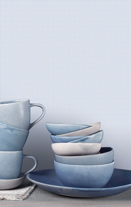 Miniatures 2 Small Gingham Plaid Blue Wallpaper G67874