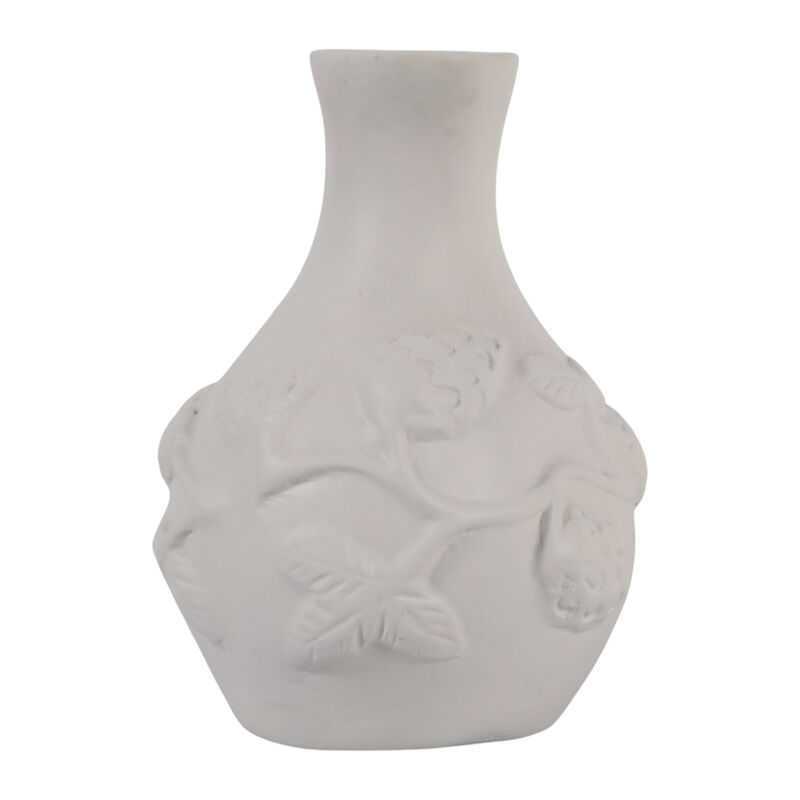 10x8" Embossed Italia Paper Mache Vase, Ivory image number 2