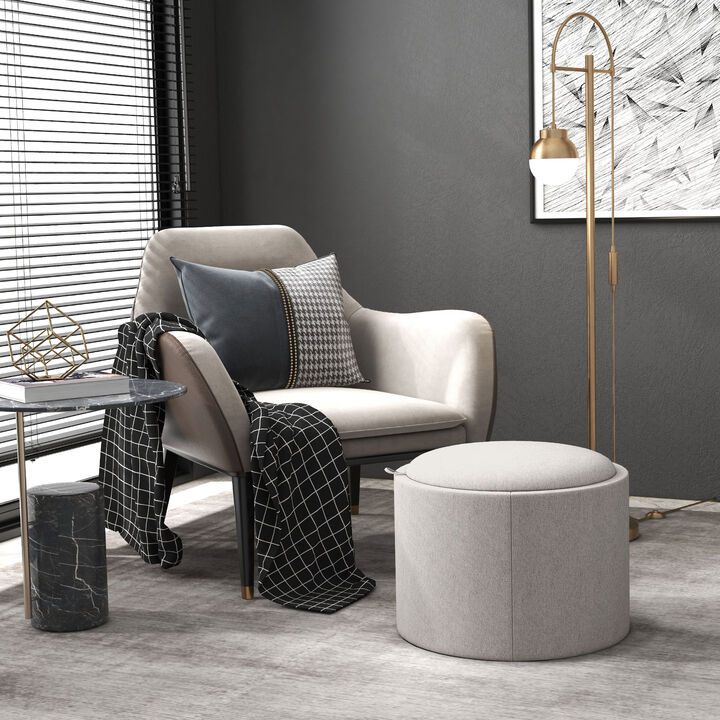Hivvago Multifunctional Round Ottoman with Flip-Top Lid