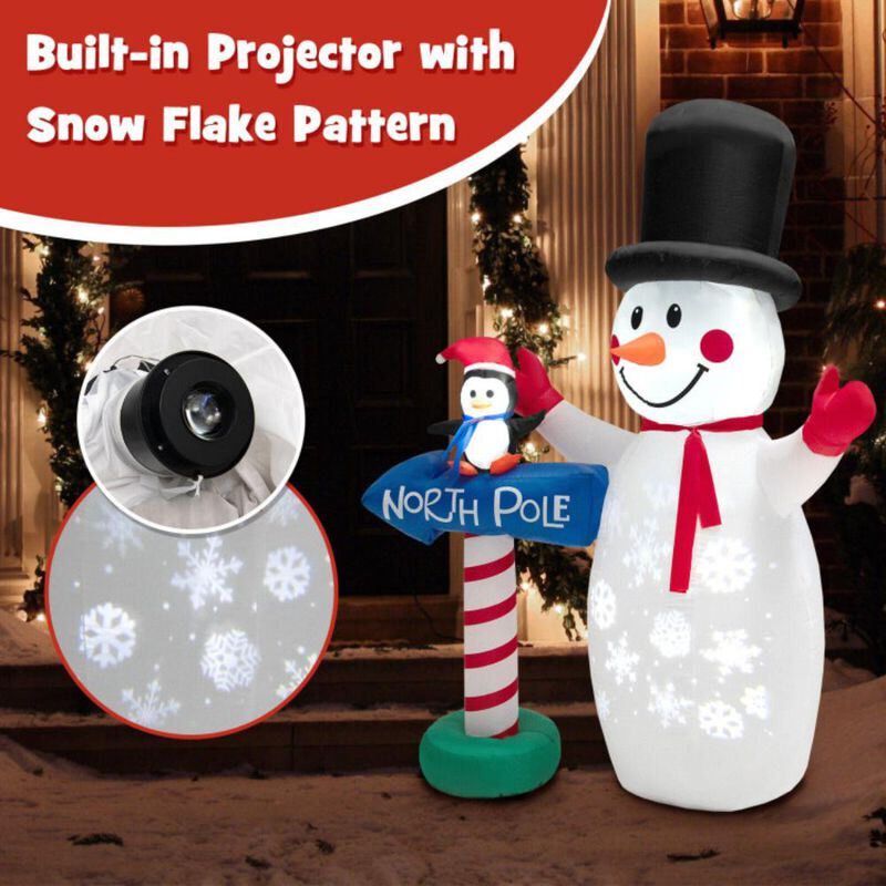 Hivvago Inflatable Christmas Decoration with Built-in Snowflake Projector