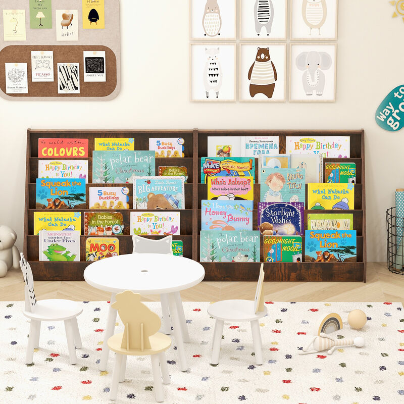 5-Tier Kids Bookshelf with Deep Compartments and Stable Baby Book Case