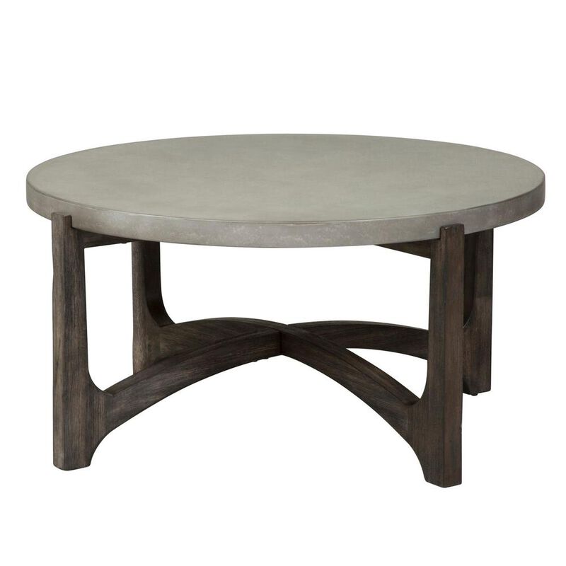 Liberty Furniture Cascade Round Cocktail Table in Wirebrush Rustic Brown image number 2