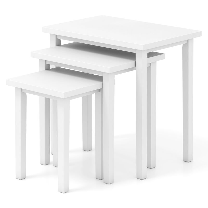 Living Room 3-Piece Farmhouse Rectangular Side Table Set image number 3