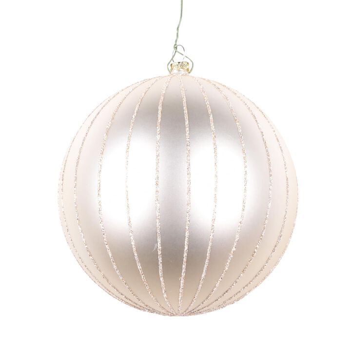 Oat Matte Glitter Ball Ornament 4/bag