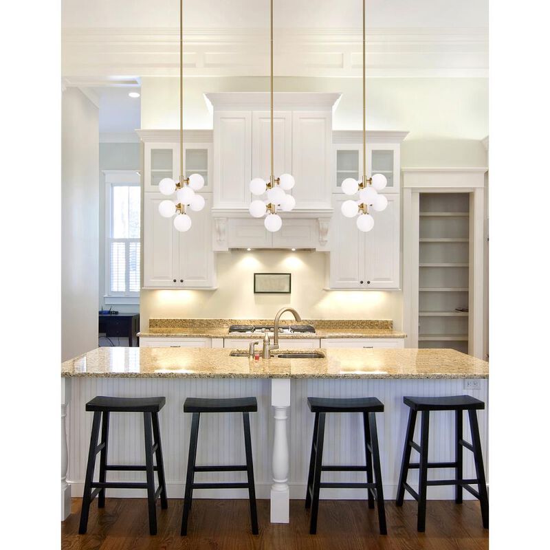 Arya 8 Light Pendant With Satin Gold Finish