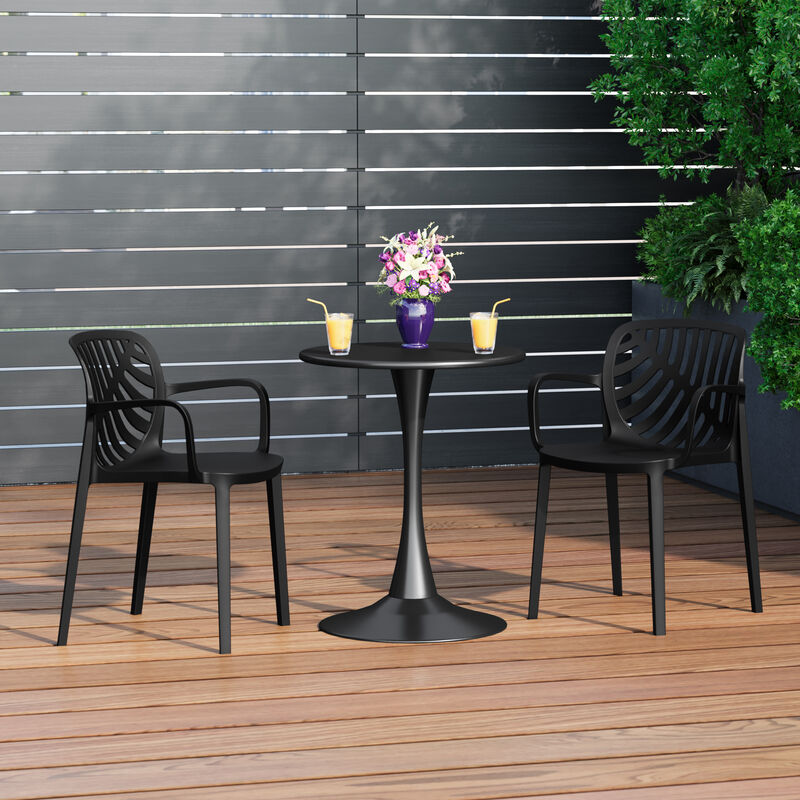 WestinTrends Outdoor Modern Stackable Patio Dining Armchairs (Set of 2)