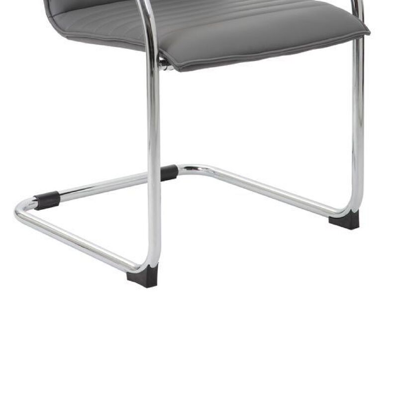 Neni Office Chair Set of 2, Foam Fill Vinyl, Chrome Cantilever image number 6
