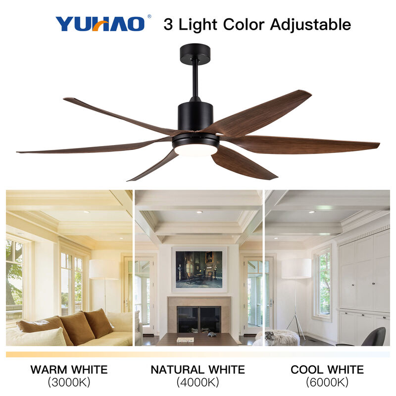 ELEMENT ACE 66-Inch Whisper Quiet Ceiling Fan with Integrated LED Lighting for Home Comfort image number 9