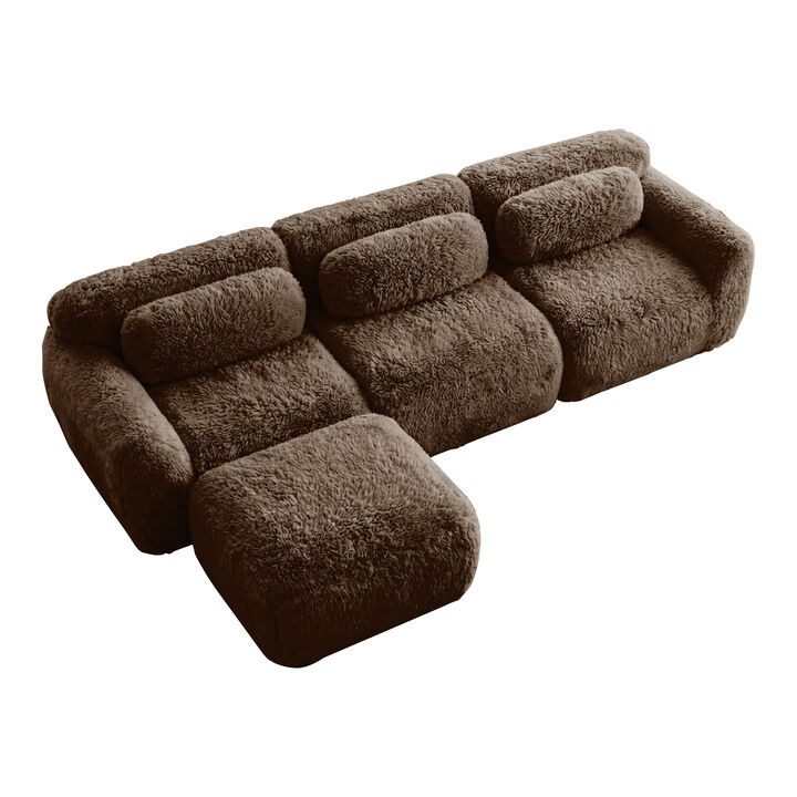 Merax Modular Sectional Sofa with Plush Fabric & Ergonomic Seating