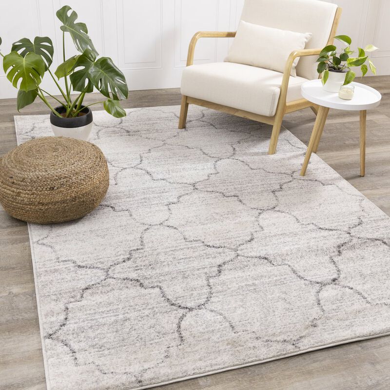 Novelle Home Finley Cream Grey Ogee Indoor Rug, 6'7 x 9'6 image number 4
