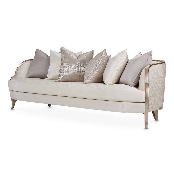 Michael Amini Malibu Crest Sofa - Cloud White/Chardonnay
