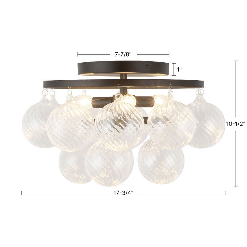 Faye 18 in Semi Flush Mount with Glass image number 9