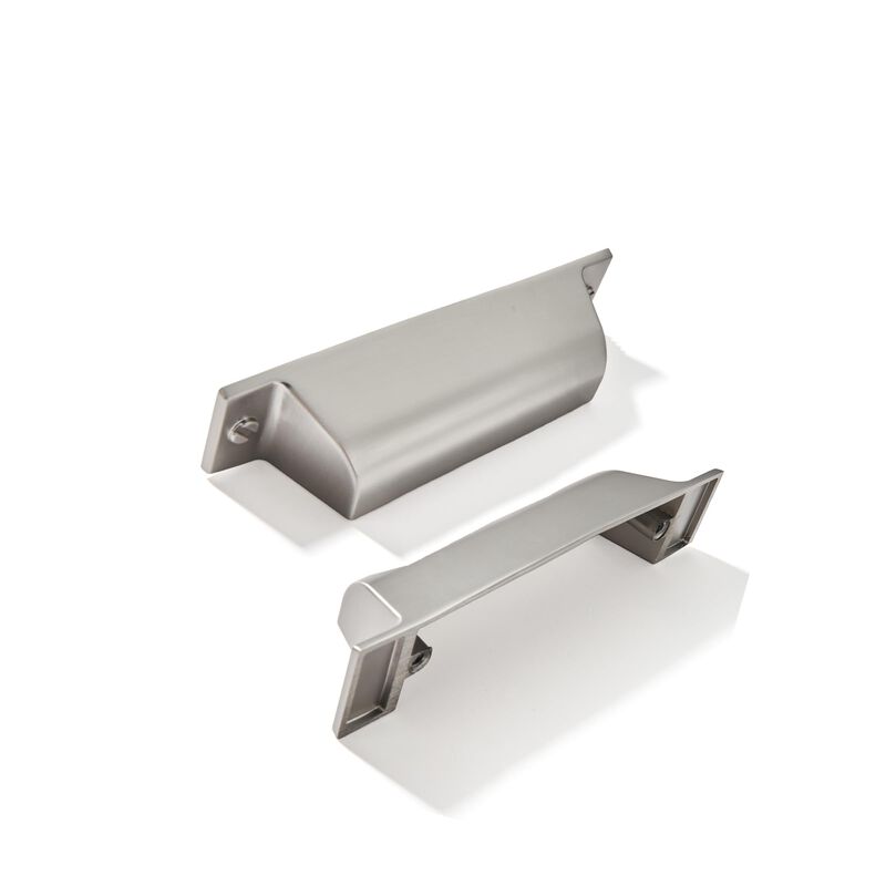 ZAUYX 2 Pack 2-1/2 Inch Center to Center Brushed Nickel Cabinet Cup Pulls Satin Nickel Kitchen Hardware Channing Cup Pulls Drawe