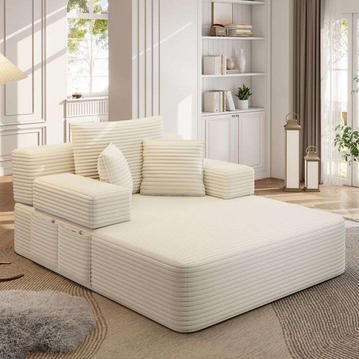 Pliho Luxury Corduroy Convertible Sofa Bed