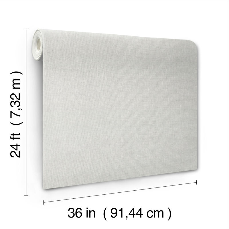 Sheer Linen White Wallpaper (Set of 2) image number 3