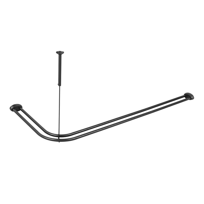 Aluminum Double L Shaped Shower Curtain Rod 72" L x 31.7" W image number 2