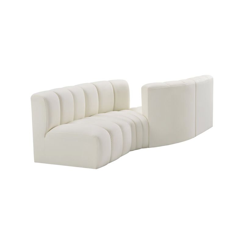 Meridian Furniture Arc Cream Vegan Leather Modular Sofa