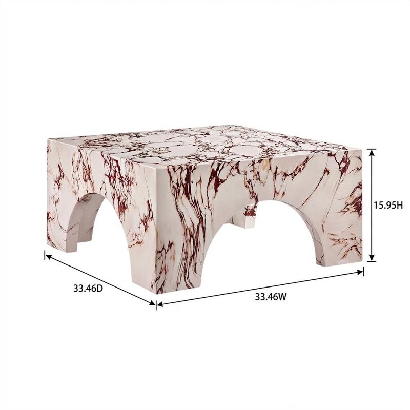 Outdoor Patio Arched Coffee Table In Concrete Finish With Durable Construction image number 2
