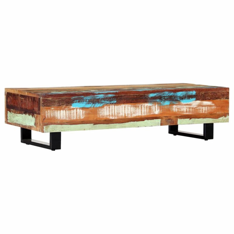vidaXL Coffee Table 47.2"x19.7"x11.8" Solid Reclaimed Wood and Steel