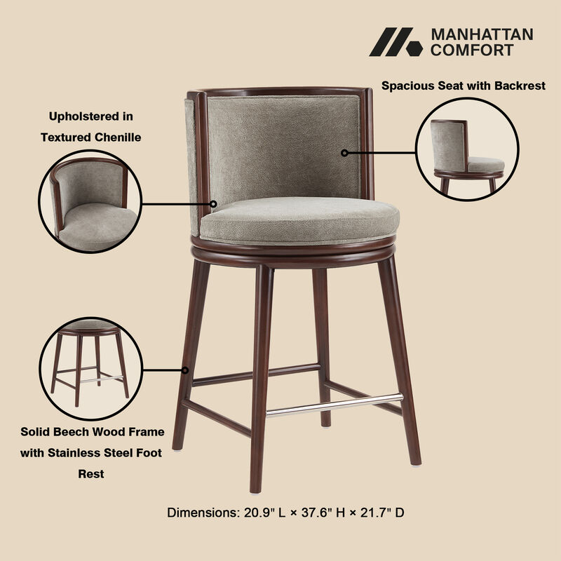 Evalyn Dark Gray Counter Stool