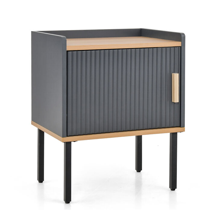 Bedside Nightstand with Storage Cabinet Door for Bedroom and Living Room