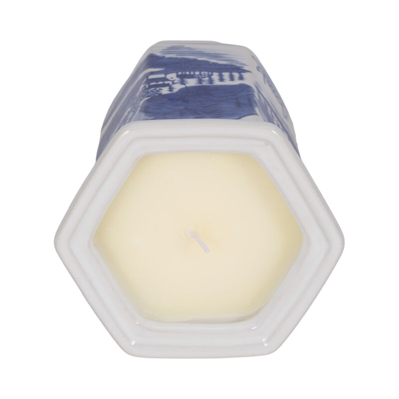 4", 6oz  Chinoiserie Candle , Blue/white image number 5