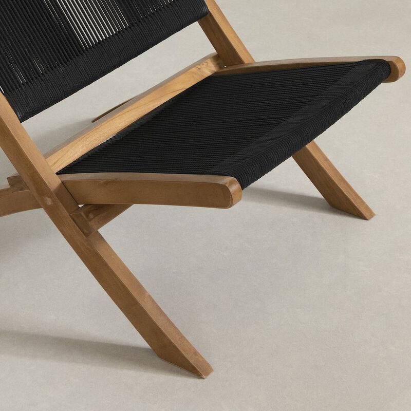 Balka Lounge Chair, Black and Natural