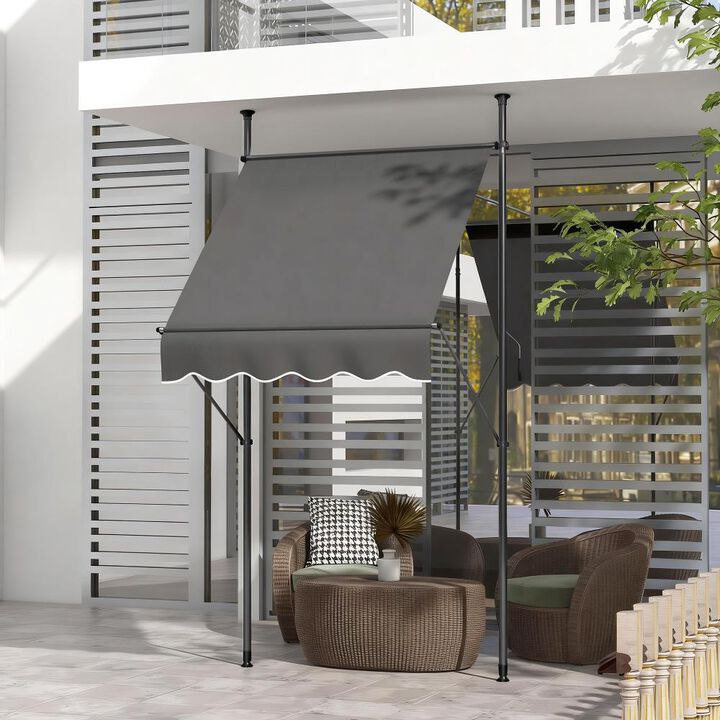Hivvago Outdoor Retractable Awning with UV Resistant Fabric