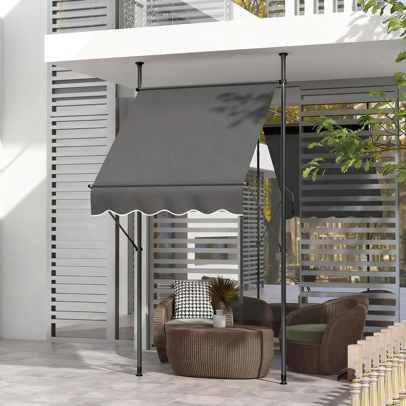 Hivvago Outdoor Retractable Awning with UV Resistant Fabric image number 1