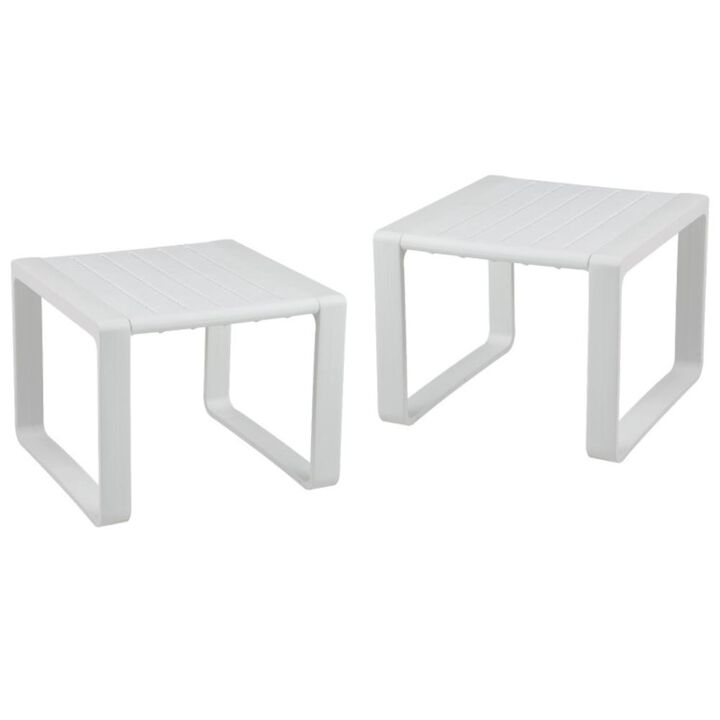 Hivvago Weather Resistant Adirondack Outdoor Side Table Set of 2
